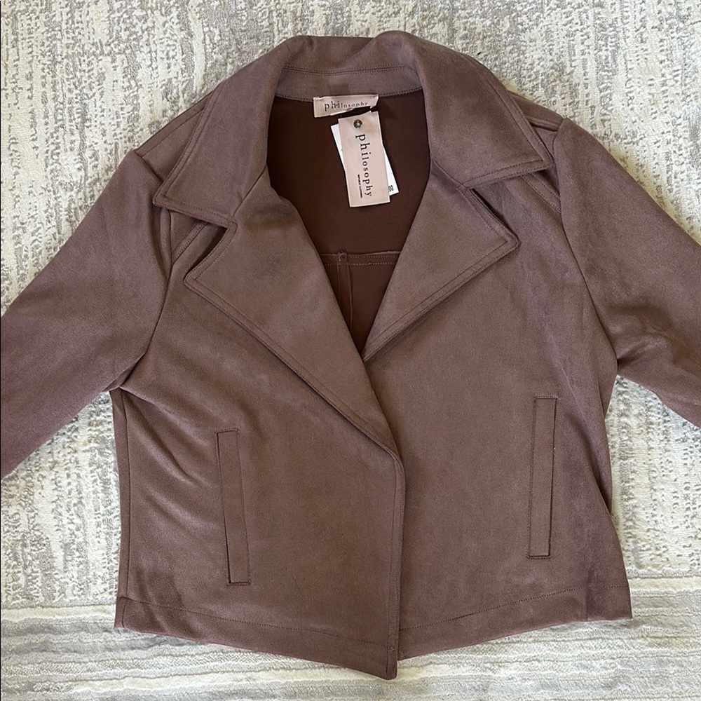 Philosophy Faux Leather Suede Moto Jacket